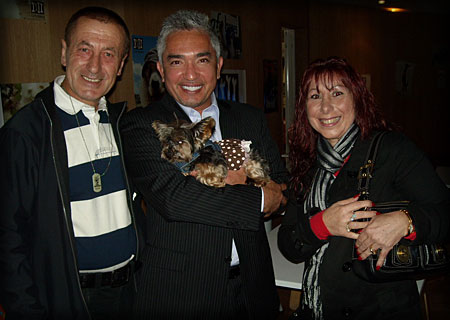Cesar Millan (middle) with Fred and Luana Osmani